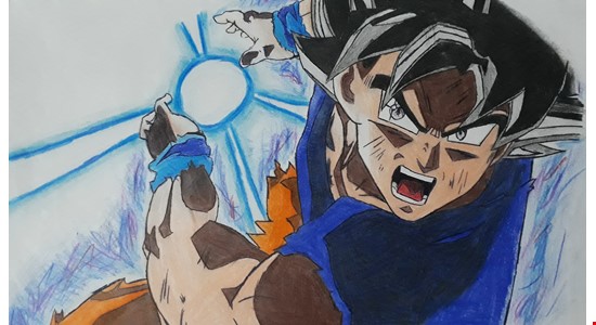 Como desenhar o Goku Instinto / COMPLETO colorido 